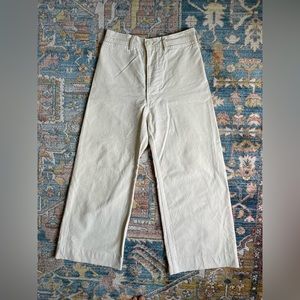Jesse Kamm Sailor Pants in Natural, size 4 *shortened inseam*